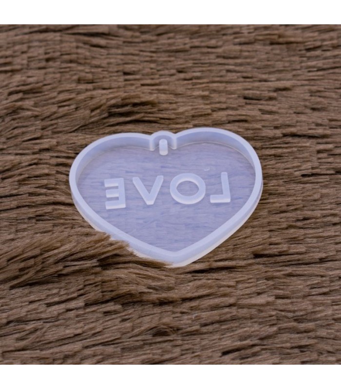 Molde de silicona diseño dije corazón 67x60mm