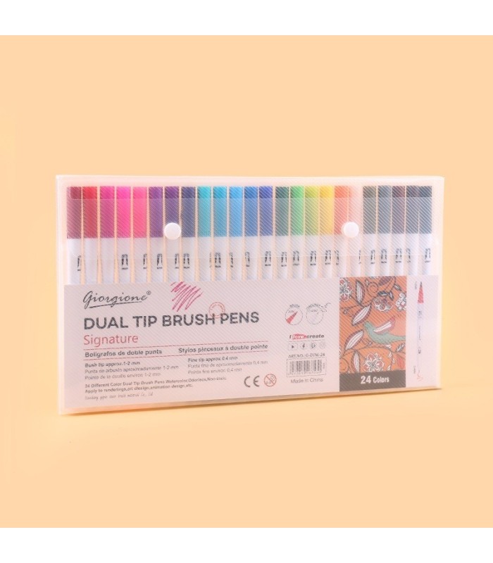 Marcadores brush doble punta 24pc GIORGIONE