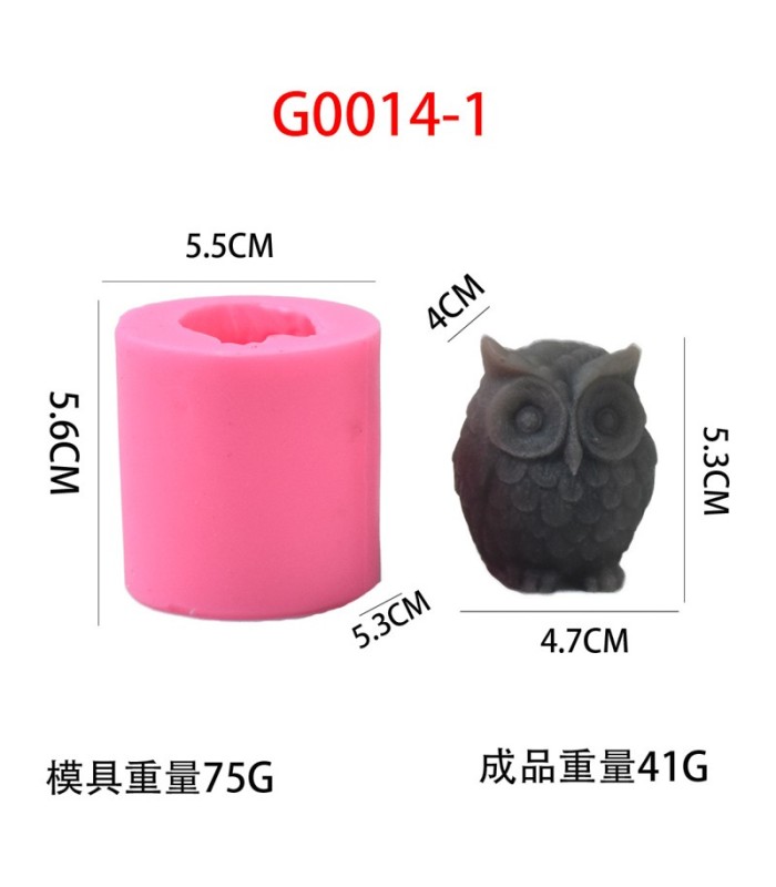 Molde de silicona buho 5.5x5.6cm