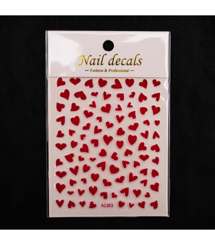 Sticker de corazon rojo borde blanco