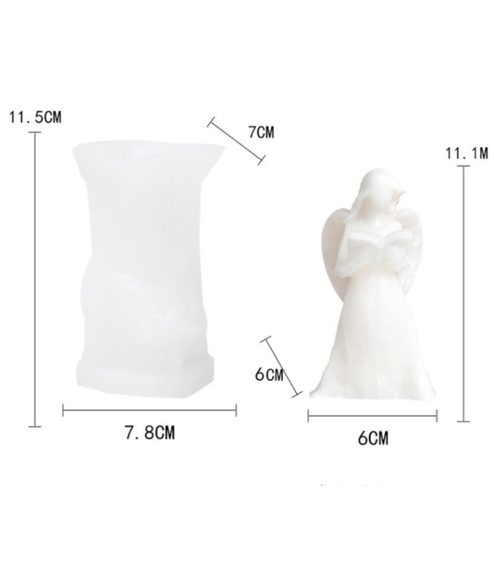 Molde de silicona forma ángel con libro 11.5