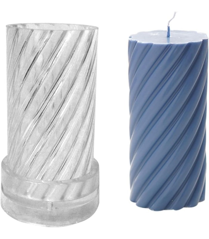 Molde acrílico cilindro acanalado 11x6.5cm