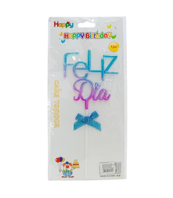 Topper acrílico para torta TORTA FELIZ DIA