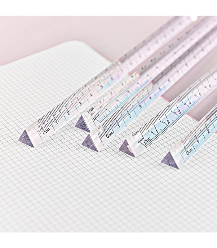 Mini regla triangular transparente 20cm
