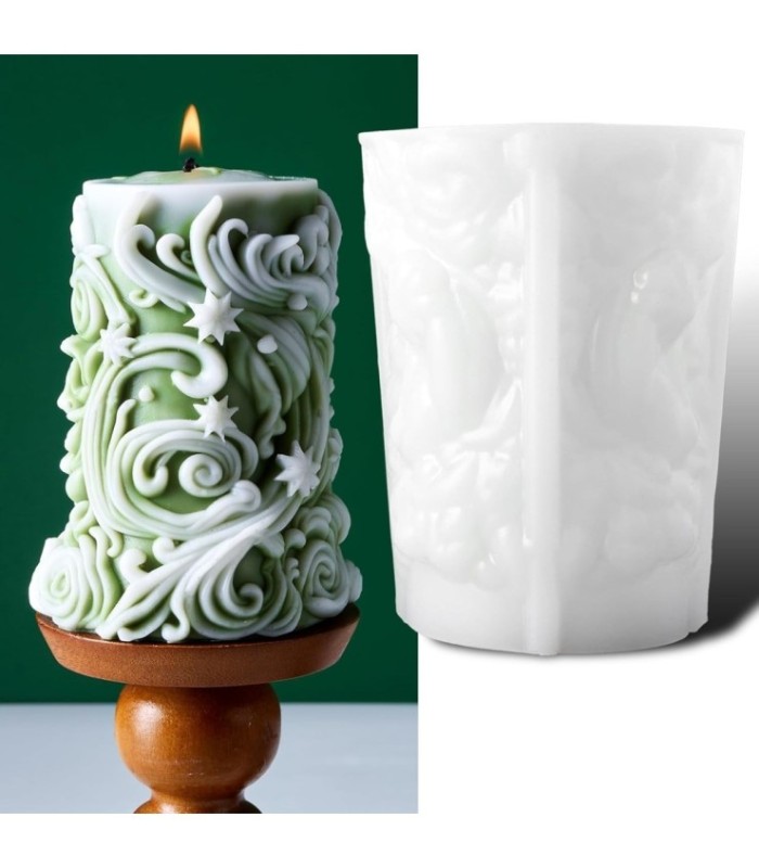 Molde de silicona columna borde espiral 11x9cm