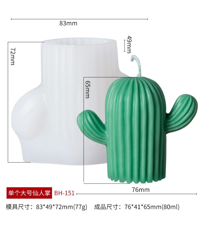 Molde de silicona cactus 83x72mm