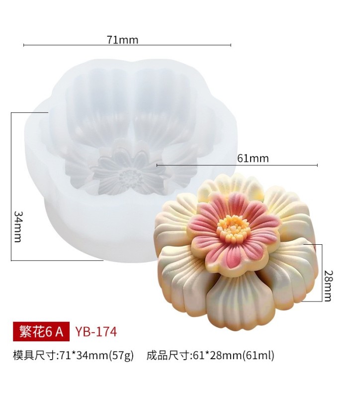 Molde de silicona flor 71x34mm