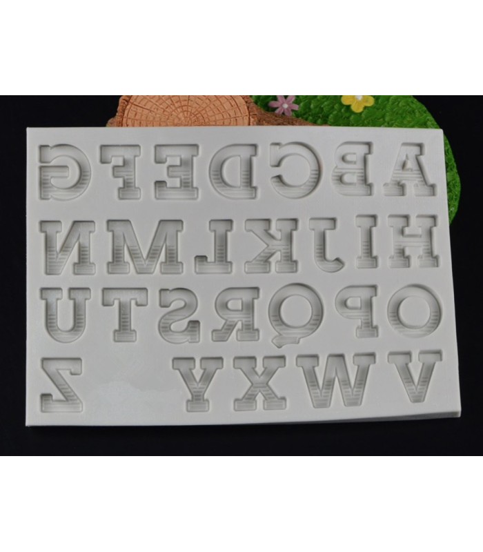 molde de silicona alfabeto mayuscula con relieve