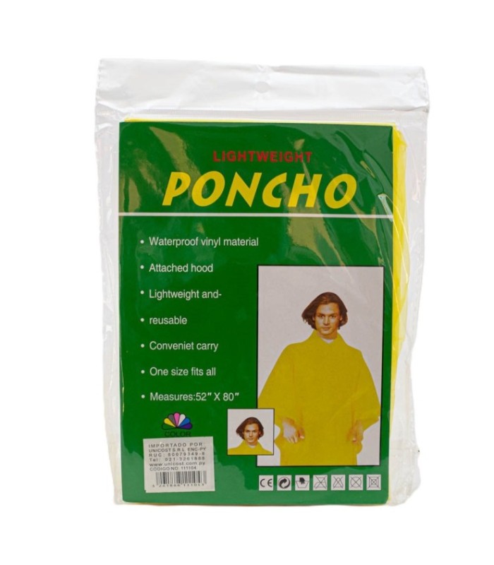 Piloto poncho descartable para lluvia