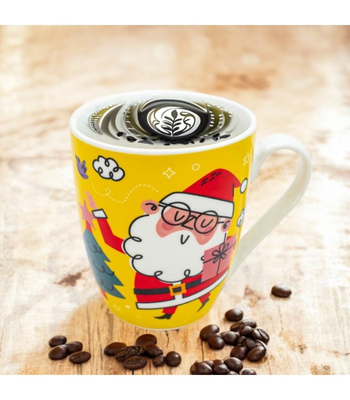 Taza con motivo navideño 8x10x6cm