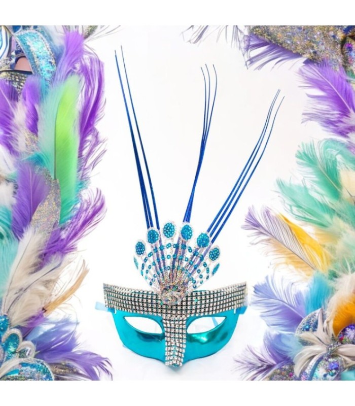 Mascara de carnaval con pluma