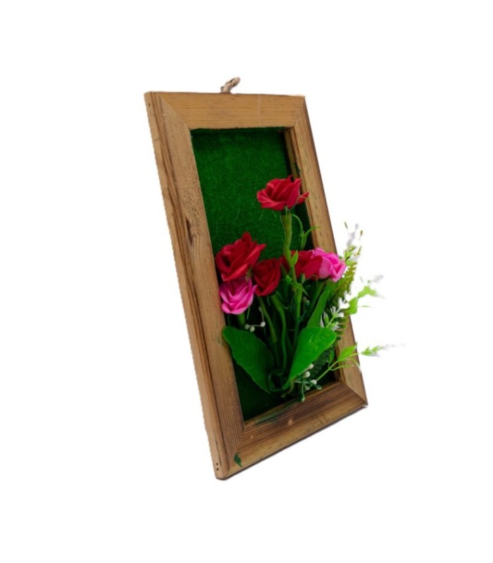 Cuadro de madera con flor