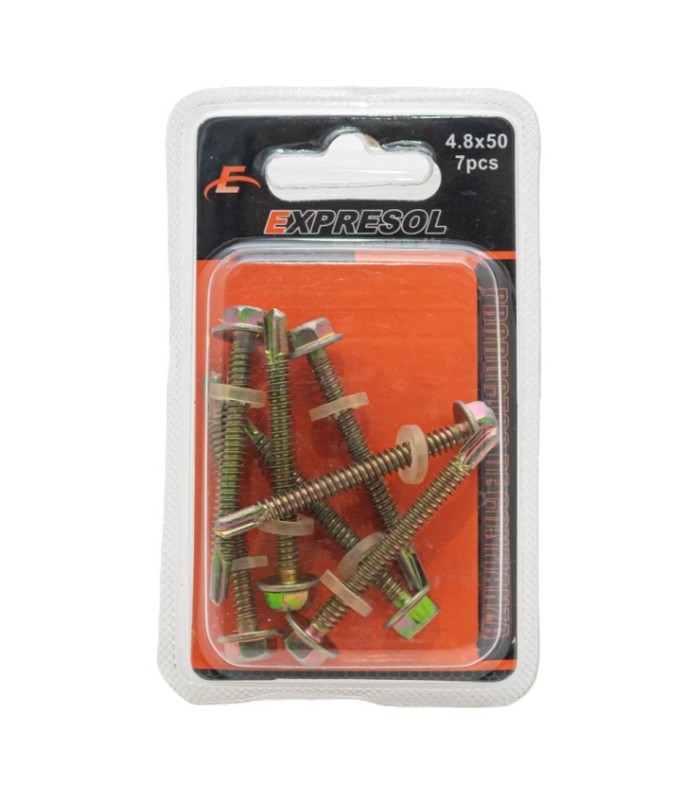 Paquete de tornillo punta chata 4.8x50mm 7 piezas 