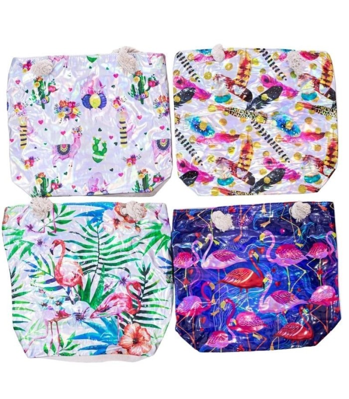 Cartera metalizado con cuerda 40x40cm