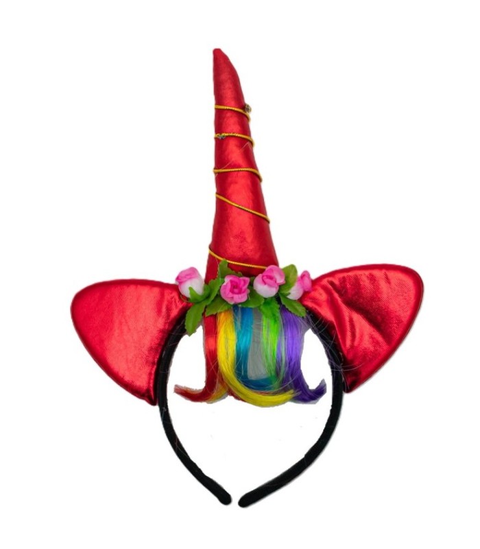 Vincha unicornio con flequillo