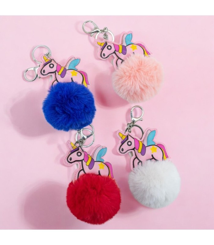 Llavero pompón unicornio