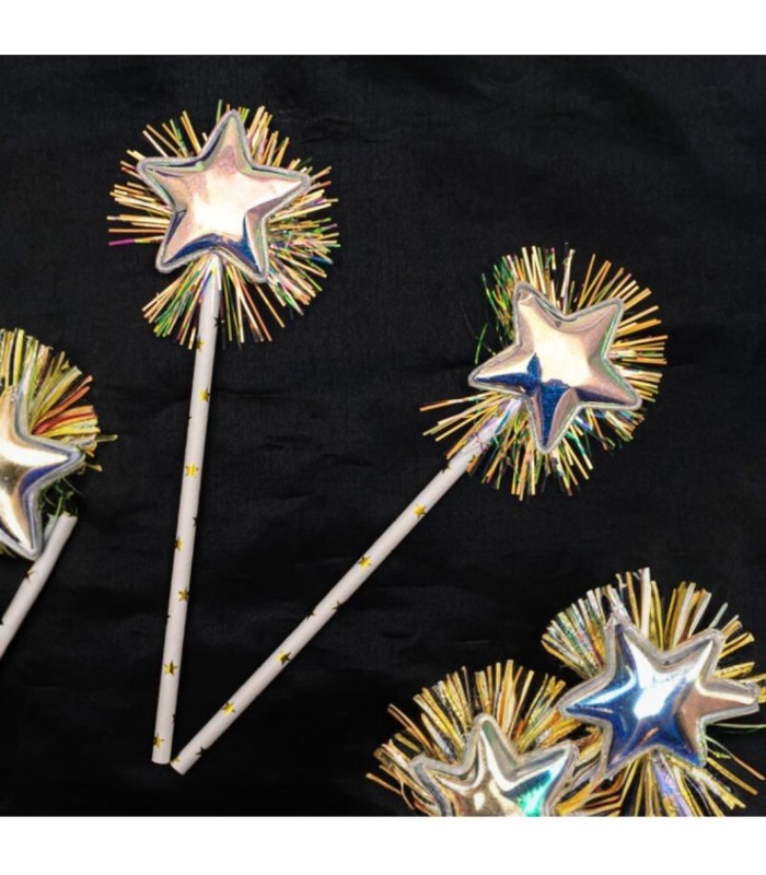 Pajita estrella con flecos 2 piezas