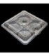 Caja de plástico 4 compartimiento 180mmx175mmx50mm