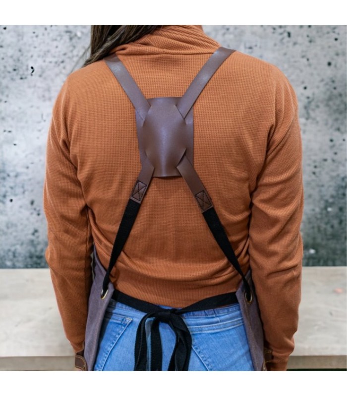 Delantal tela de jeans con bolsillo