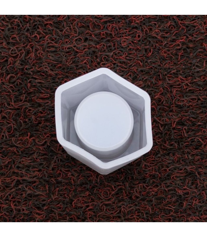 Molde de silicona pote hexagonal 8.4x9.6x8.4cm