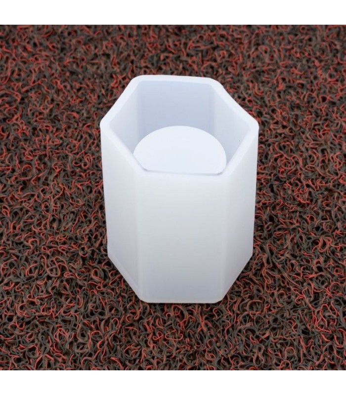 Molde de silicona pote hexagonal 8.4x9.6x8.4cm