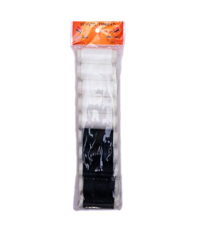 Hilo de coser blanco y negro 10pc
