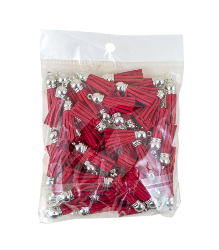 Borla gamuza rojo 50 piezas