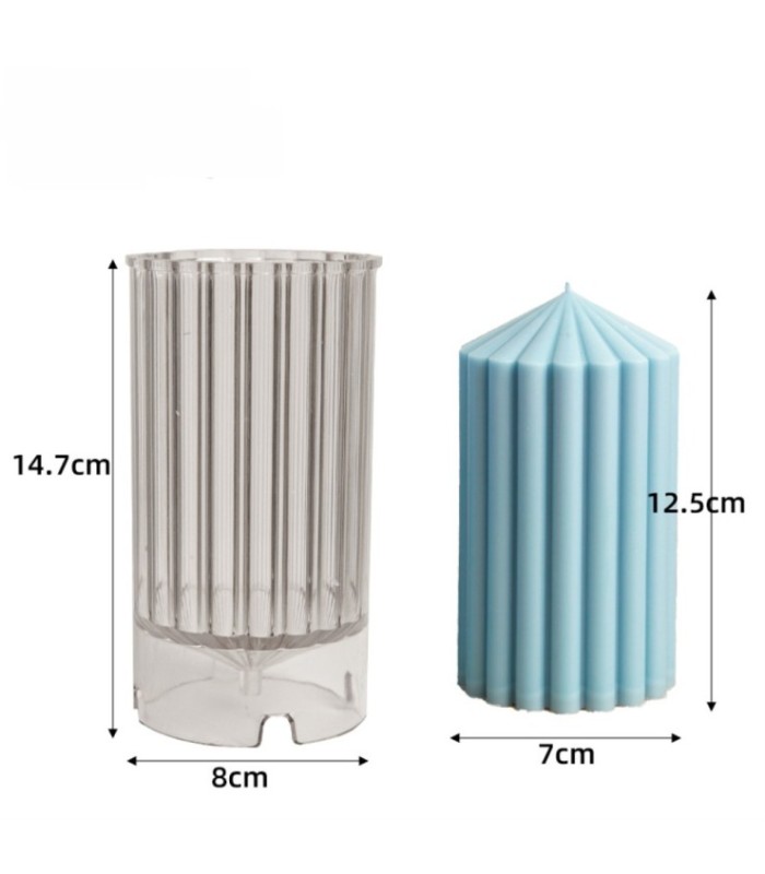 Molde acrílico cilindro acanalado 14.7x8cm