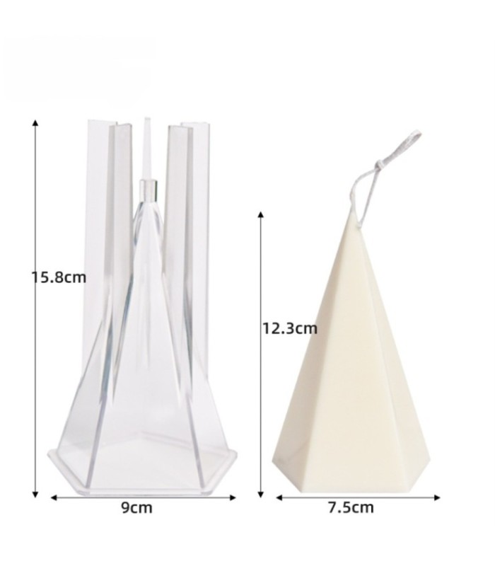 Molde acrilico cono pentagonal 15.8x9cm
