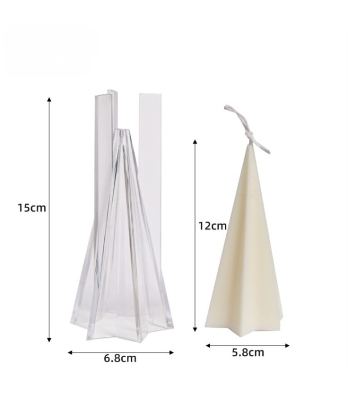 Molde acrílico cono de estrella hexagonal 15x6.8cm