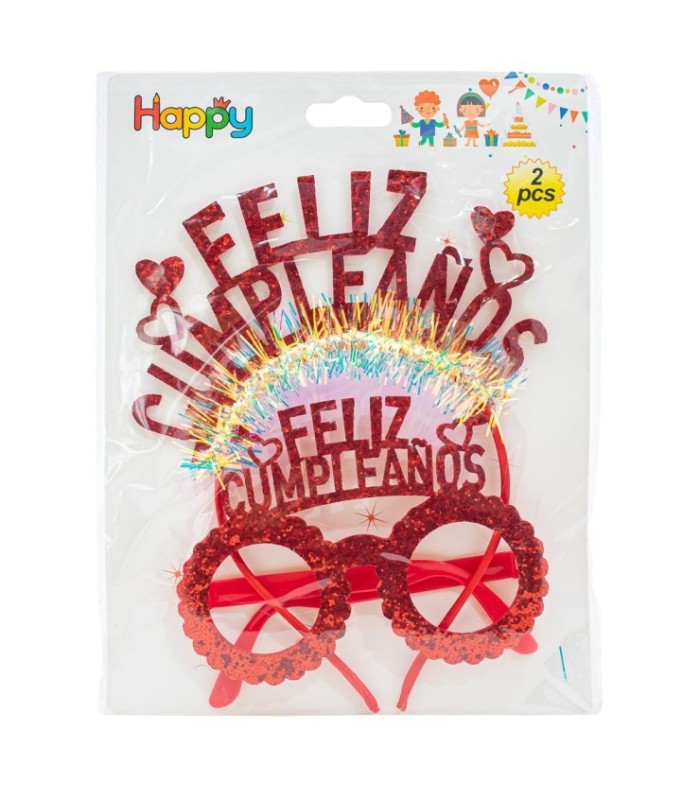 Lente y vincha feliz cumpleaños