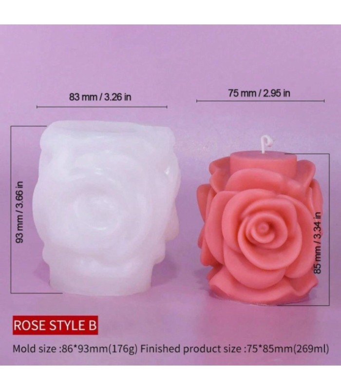 Molde de silicona cilindro rosa 93x90mm