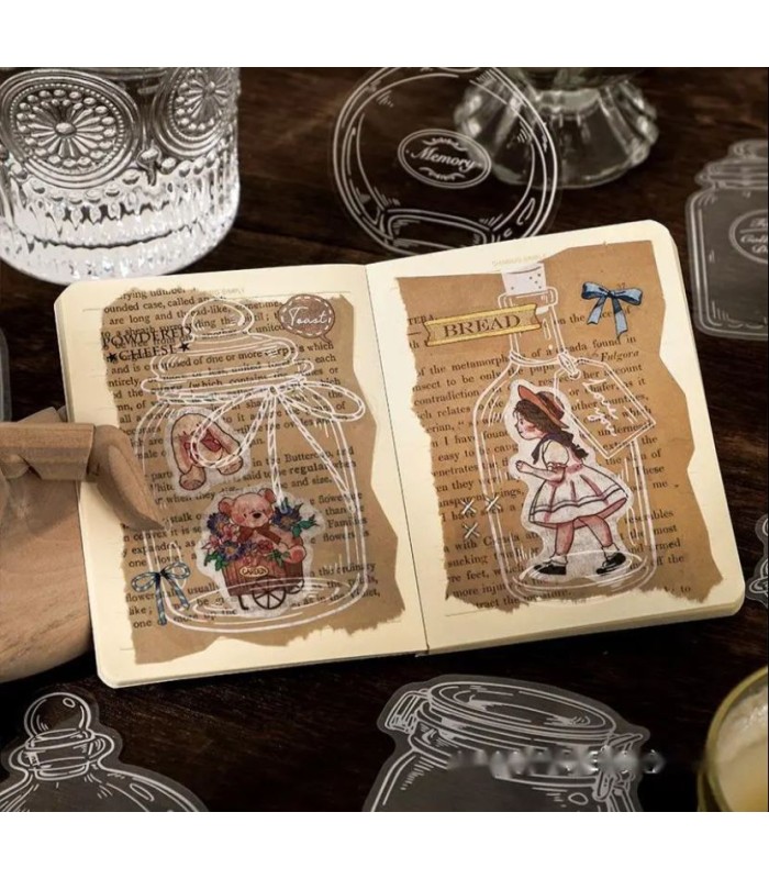 Sticker pet serie botella 30pc