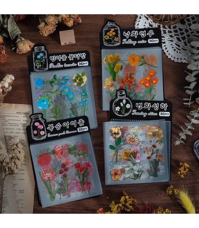 Sticker diseño de flores 20pc