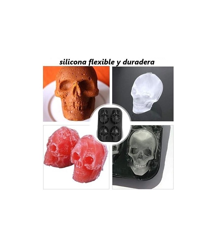 Molde de silicona para hielo calavera 11x7.5cm