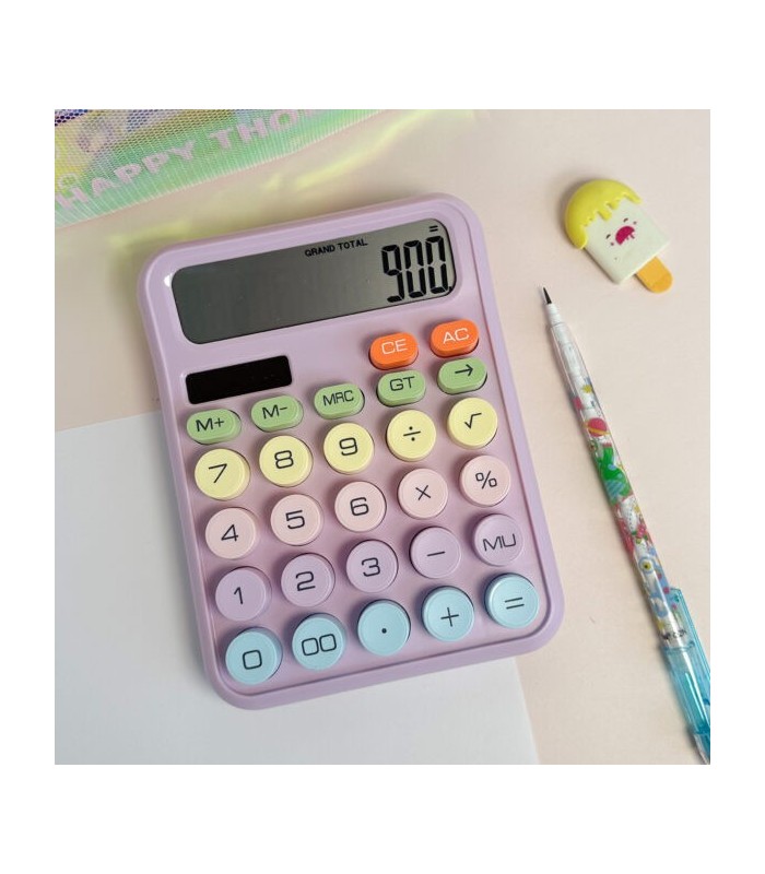 Calculadora de escritorio solar tono pastel