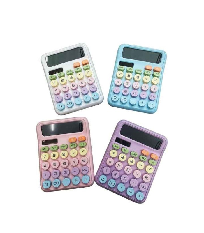 Calculadora de escritorio solar tono pastel