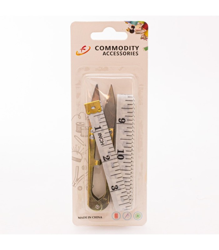 Set de cinta metrica con tijera 2pc