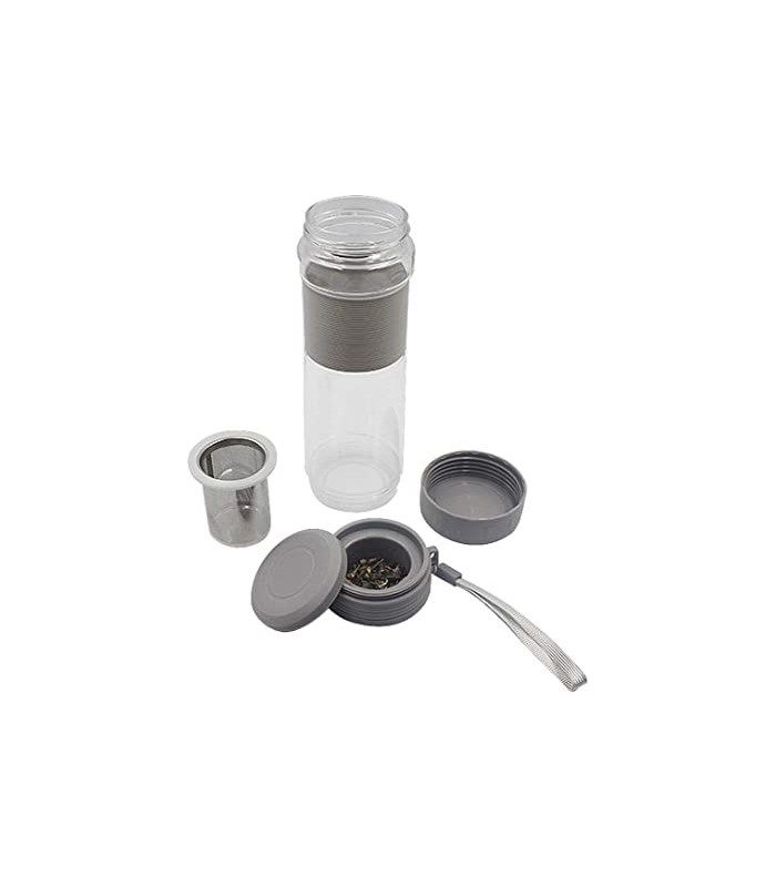 botella de vidrio con filtro de metal 550ml