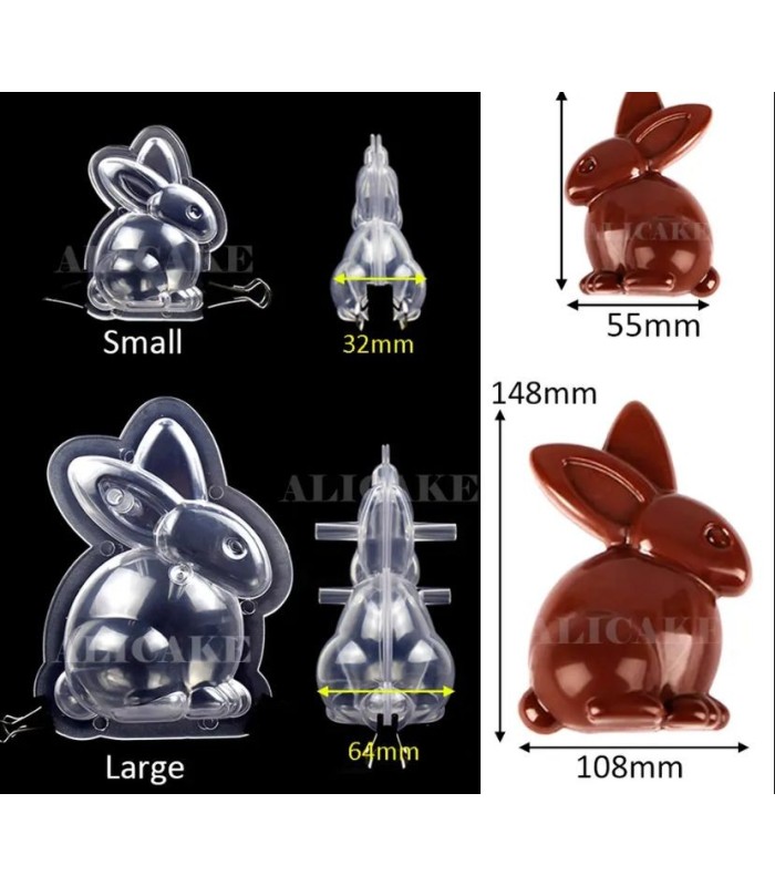 Molde conejo de pascua 2PC