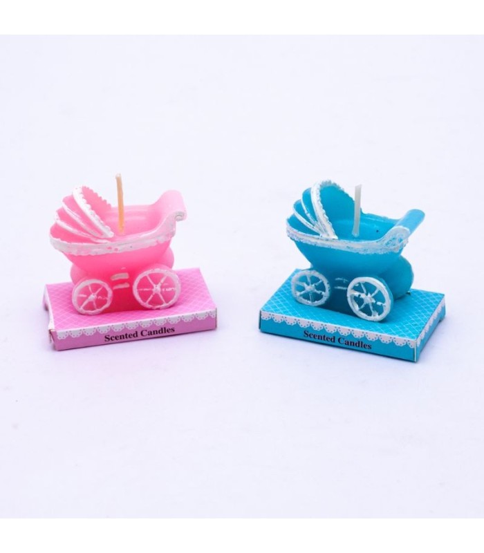 Vela baby shower diseño carrito 1pc